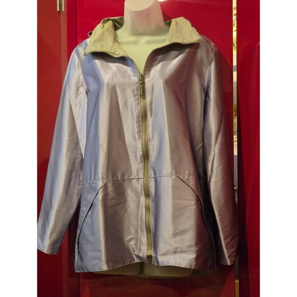 Mycra Pac Now Jacket Women's Small Reversible Hood Raincoat Jacket Purple Green - Picture 9 of 10